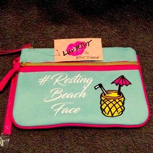 Final sale price… just reduced NWT Betsy Johnson canvas wristlet
